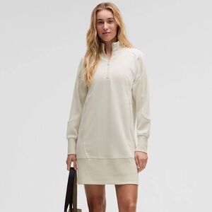 Lululemon Softstreme Long sleeve Half Zip Dress in bone
